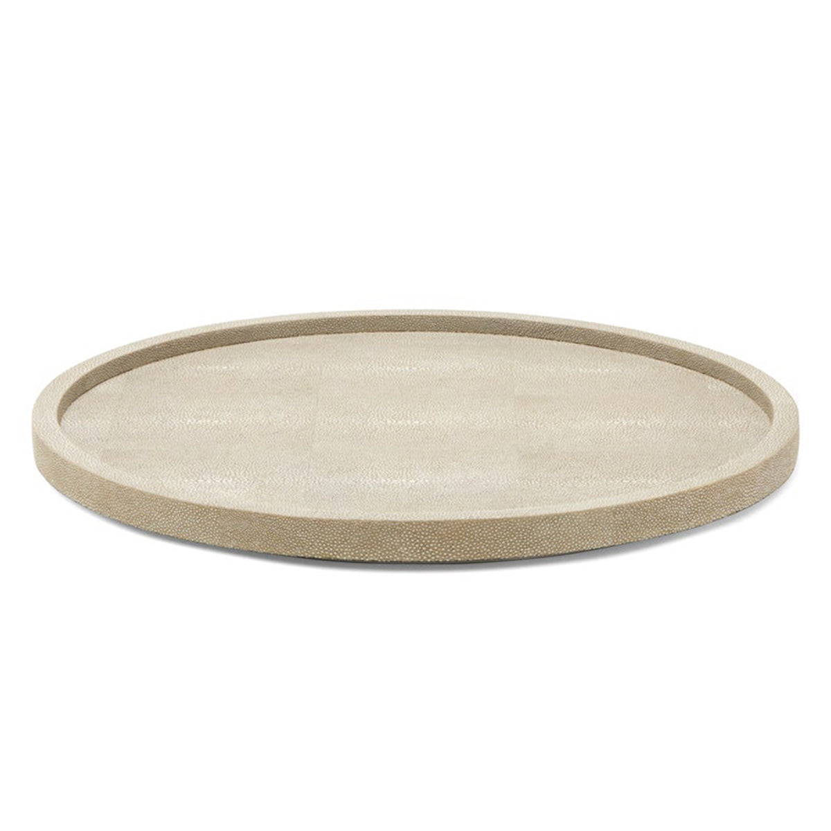 An image of Blue Pheasant Calvin Sand Lazy Susan Realistic Faux Shagree- 18"D