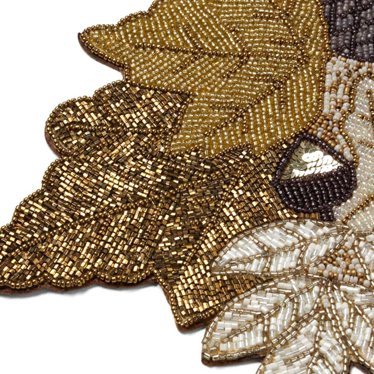 Blue Pheasant Pia Fall Leaves Décor Glass Beads Table Runner