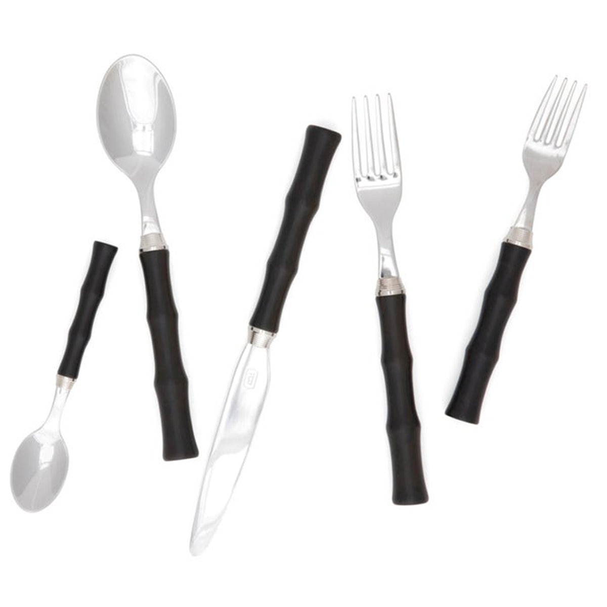 Blue Pheasant Montecito Dark Brown Acrylic Flatware- 5-Piece Set
