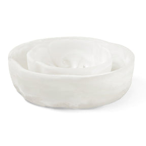 Blue Pheasant Beatrix White Swirled Resin Serving Bowls- Set of 2