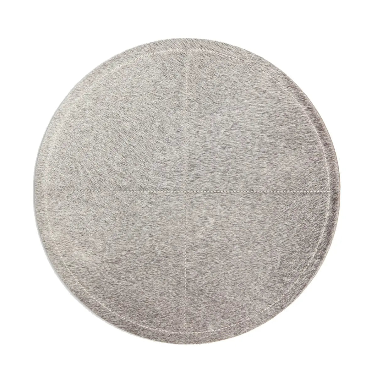 Blue Pheasant Tanner Hair-On-Hide Gray Round Placemat