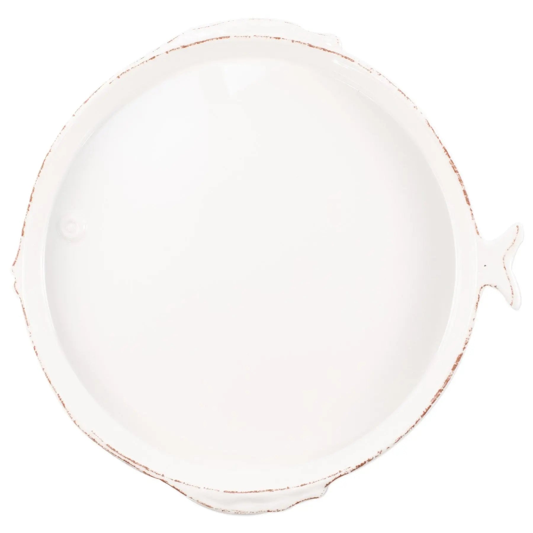 Vietri Melamine Lastra Fish White Round Platter