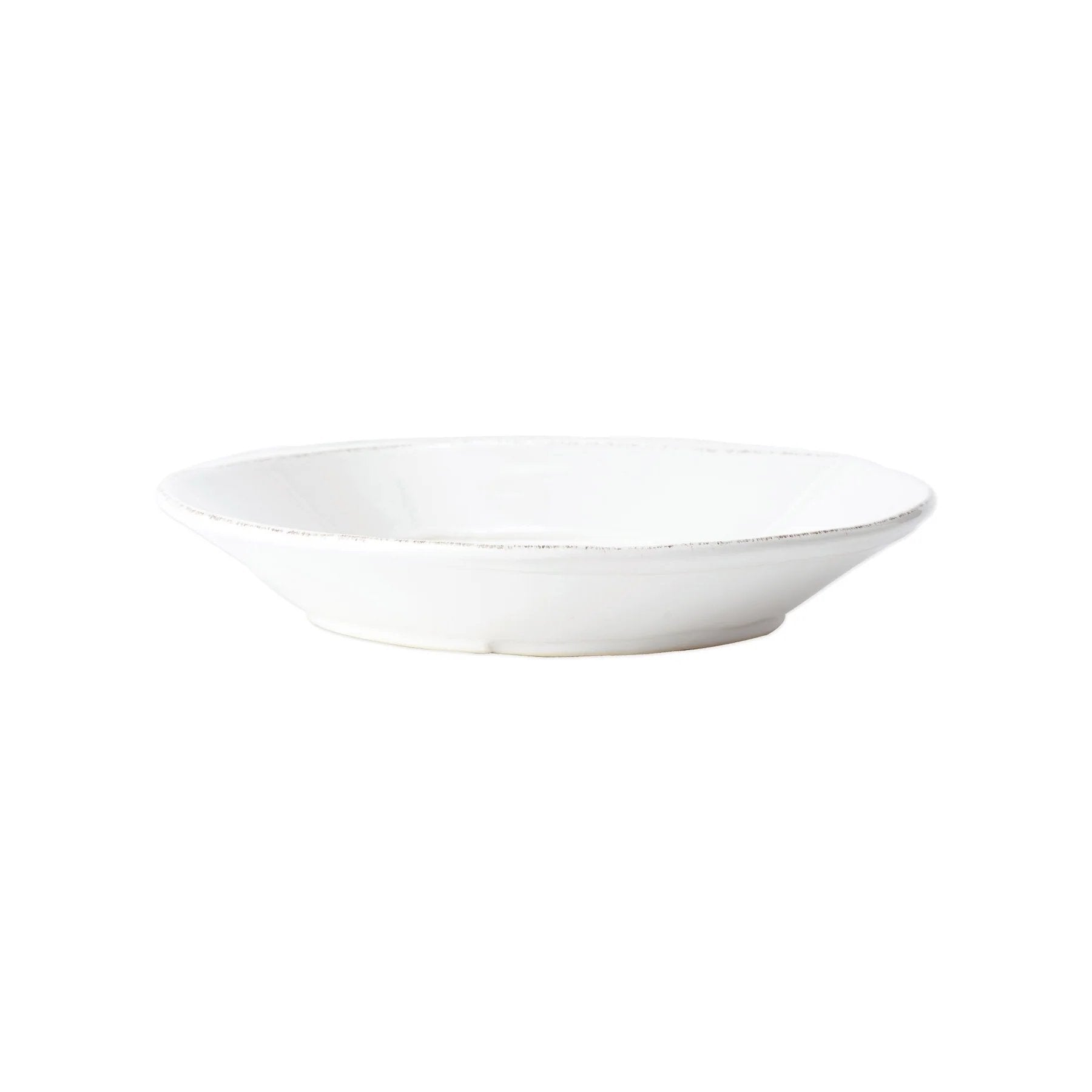 An image of Vietri Melamine Lastra White Shallow Bowl