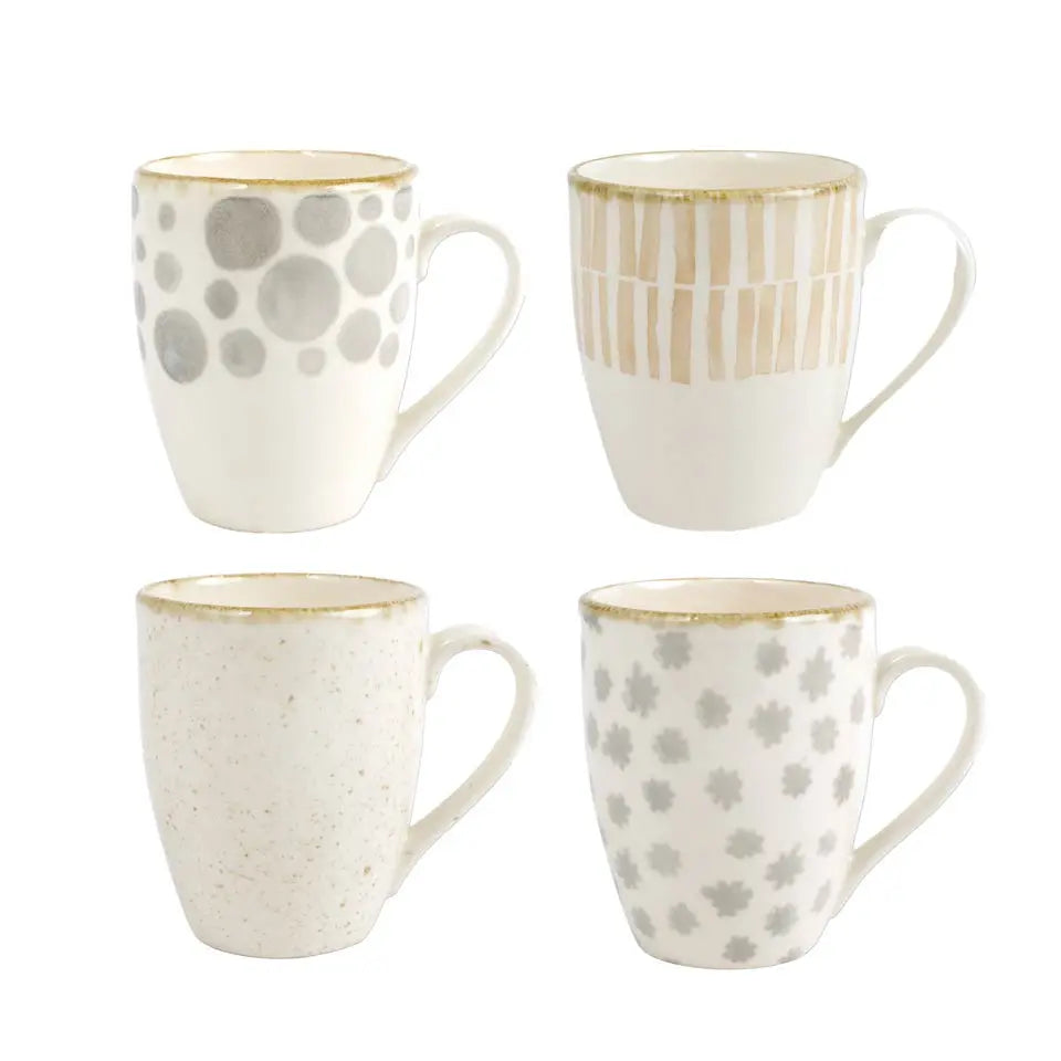 Viva by Vietri Earth Assorted Mugs - Set of 4