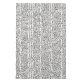 Dash And Albert Melange Stripe Grey/Ivory Indoor/Outdoor Rug 5 x 8'