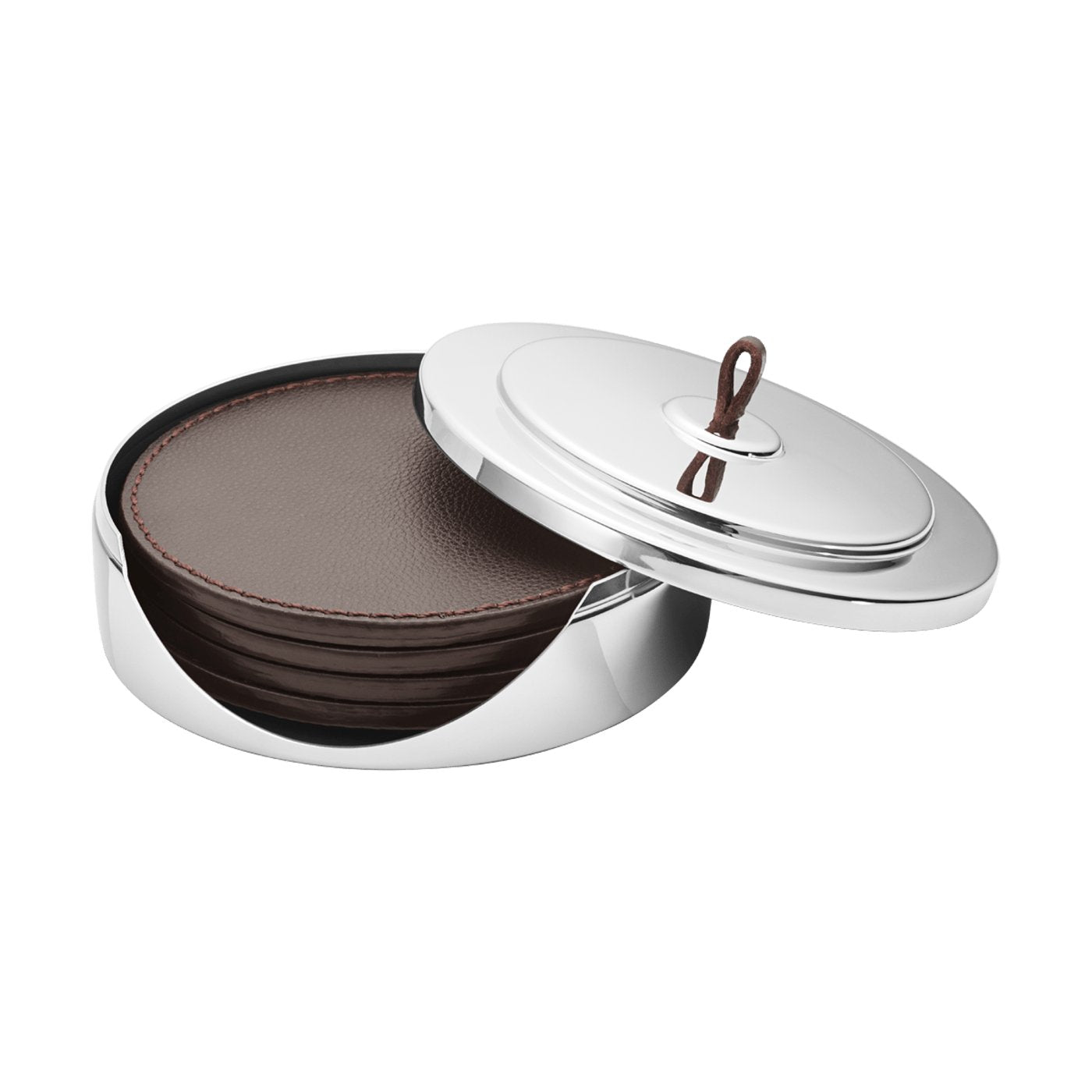 Georg Jensen Manhattan Leather Coaster - Set of 4