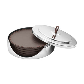 Georg Jensen Manhattan Leather Coaster - Set of 4