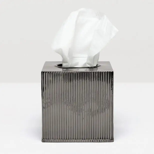 Pigeon and Poodle Redon Tissue Box Holder in Black Nickel
