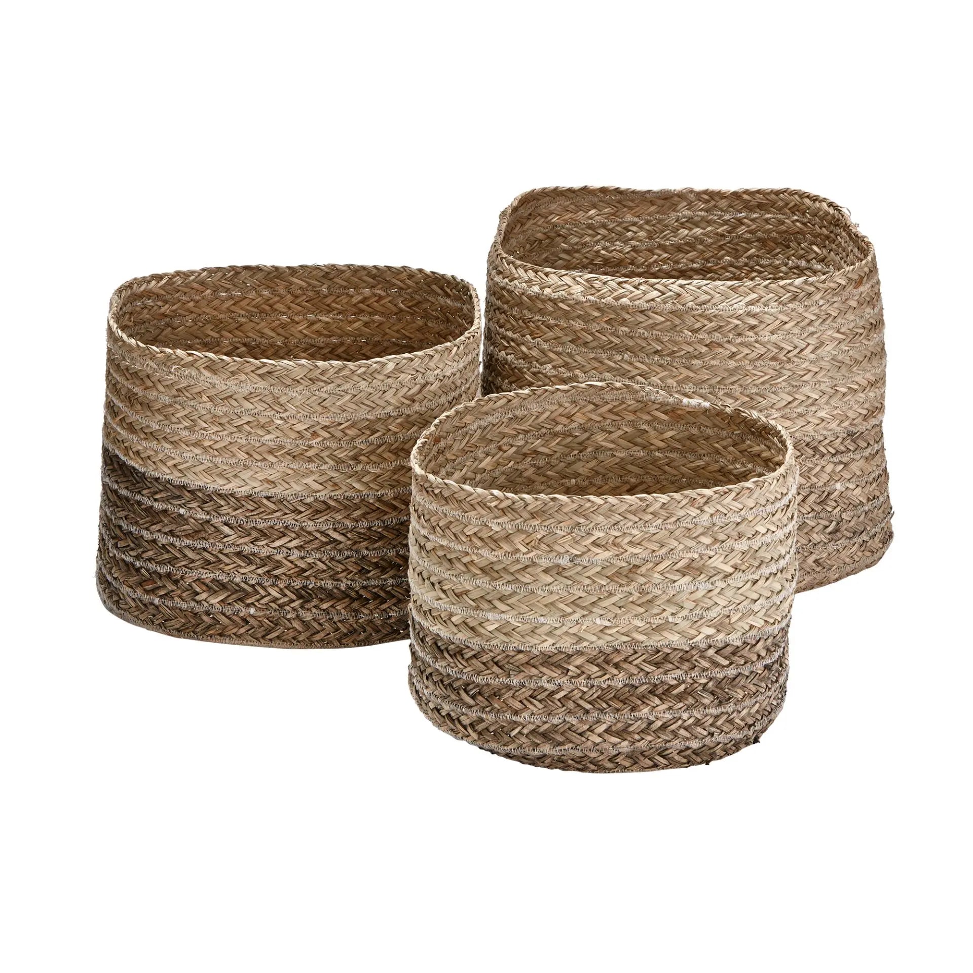 Tag Banana Leaf Stripe Basket Set of 3