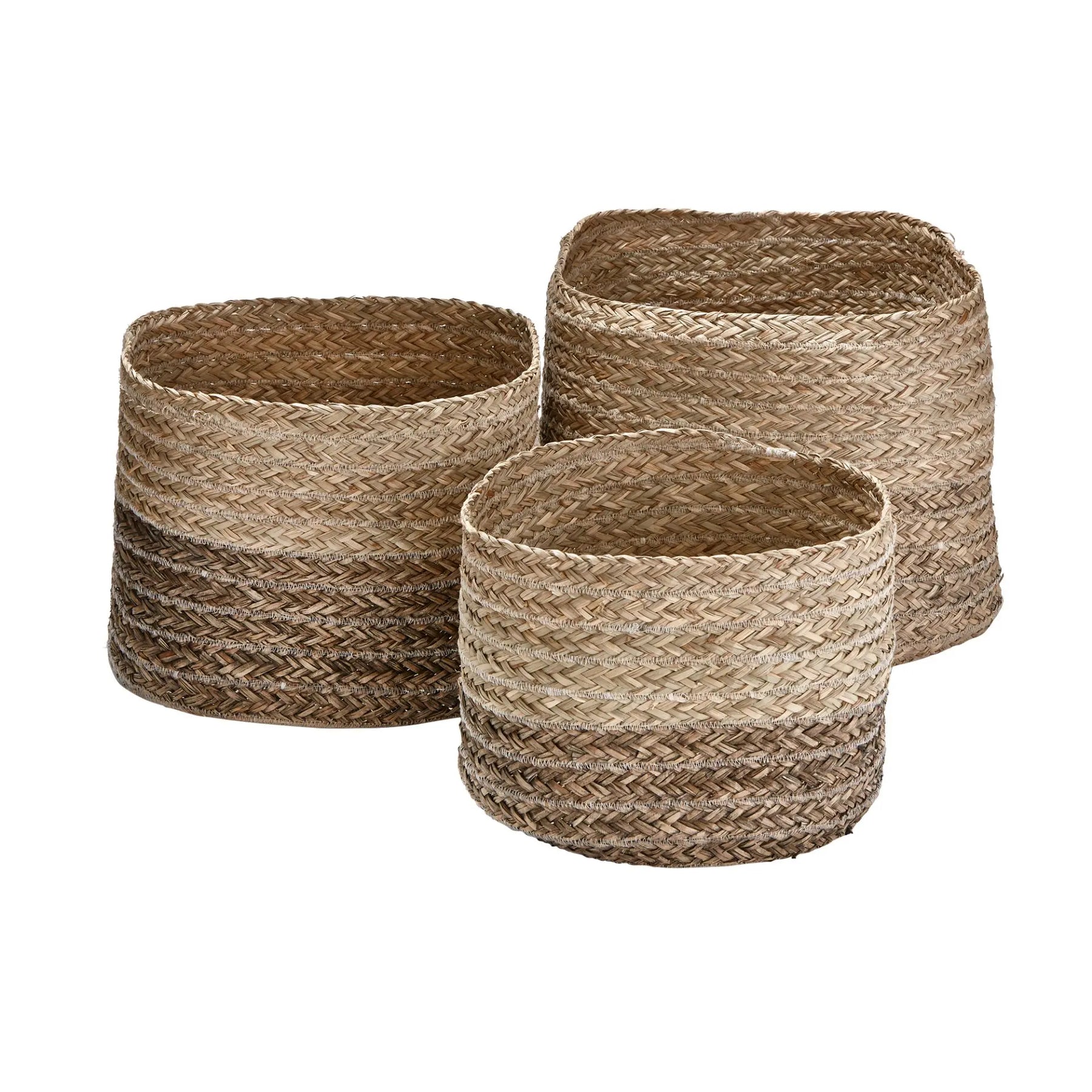 An image of Tag Banana Leaf Stripe Basket (Set of 3)