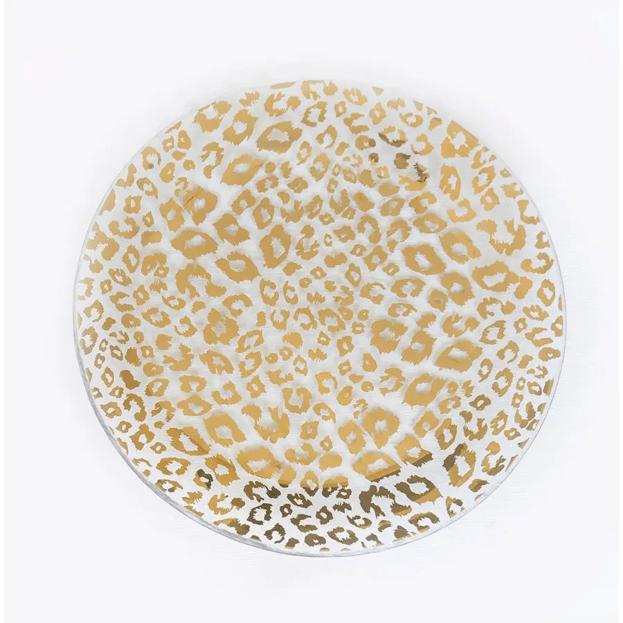 Annieglass Cheetah Round Plate