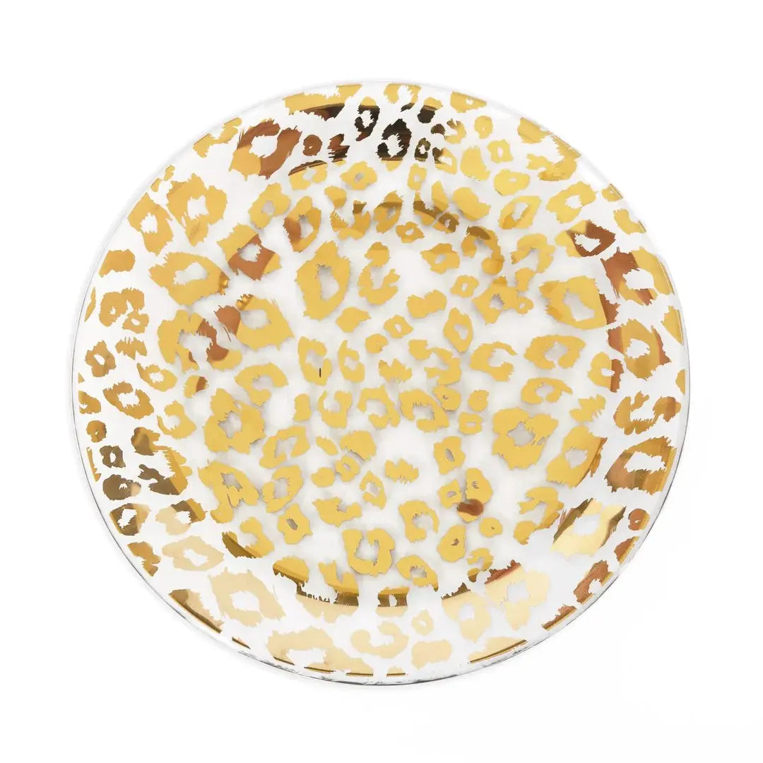 An image of Annieglass Cheetah Salad Plate