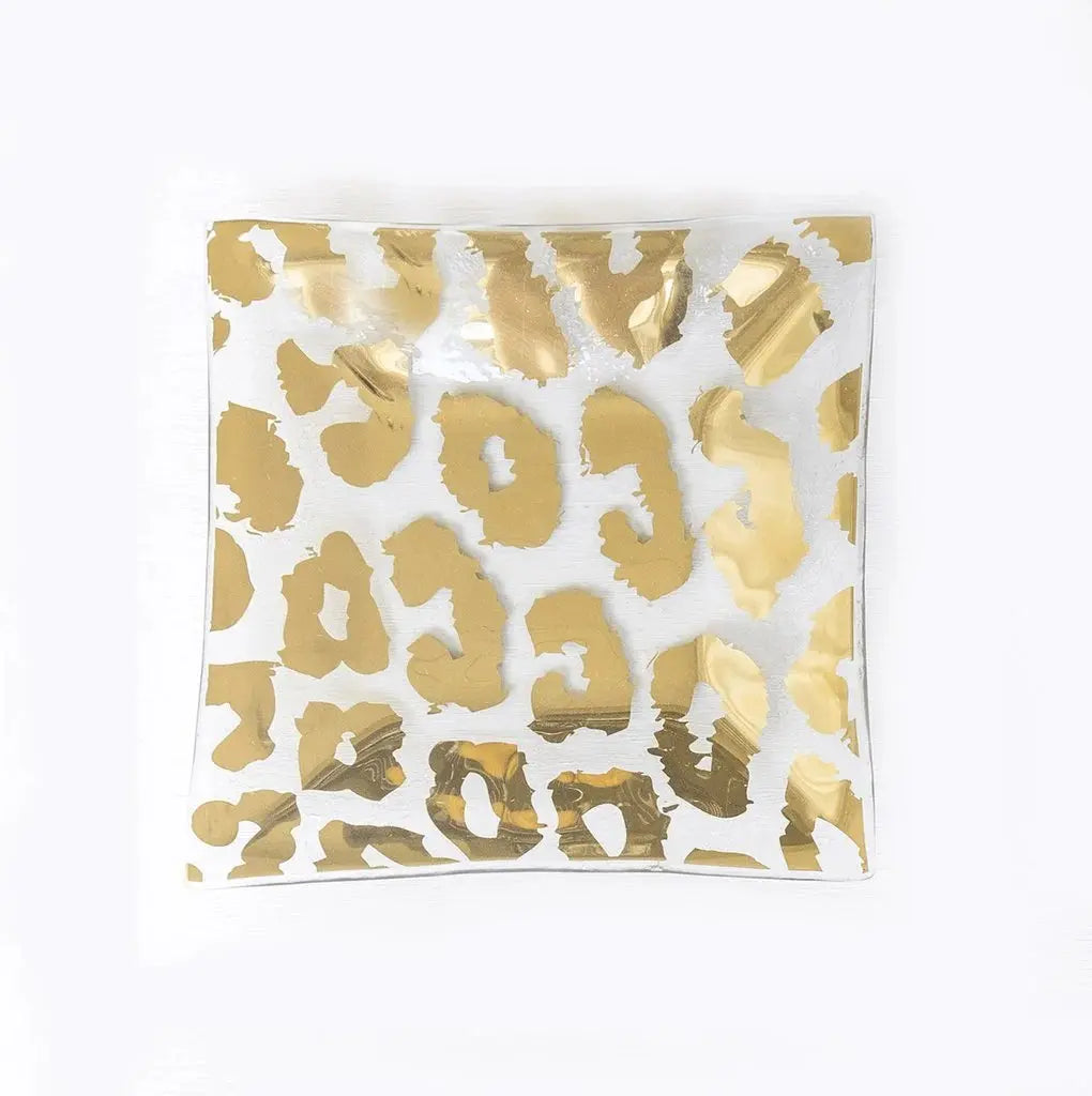 An image of Annieglass Cheetah Square Plate