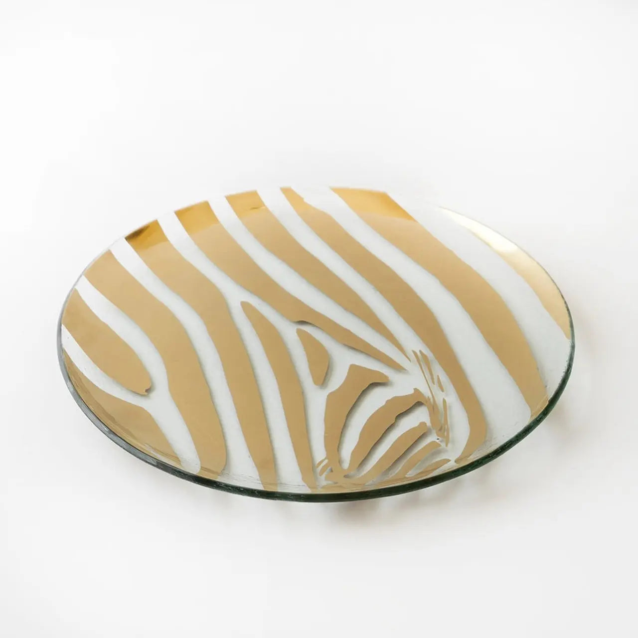 Annieglass Zebra Round Plate