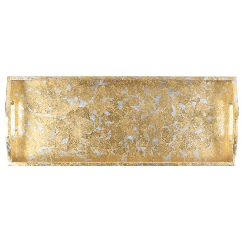 Caspari Gold And Silver Leaf Bar Tray