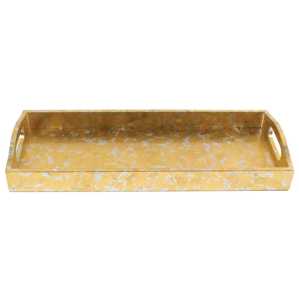 Caspari Gold And Silver Leaf Bar Tray
