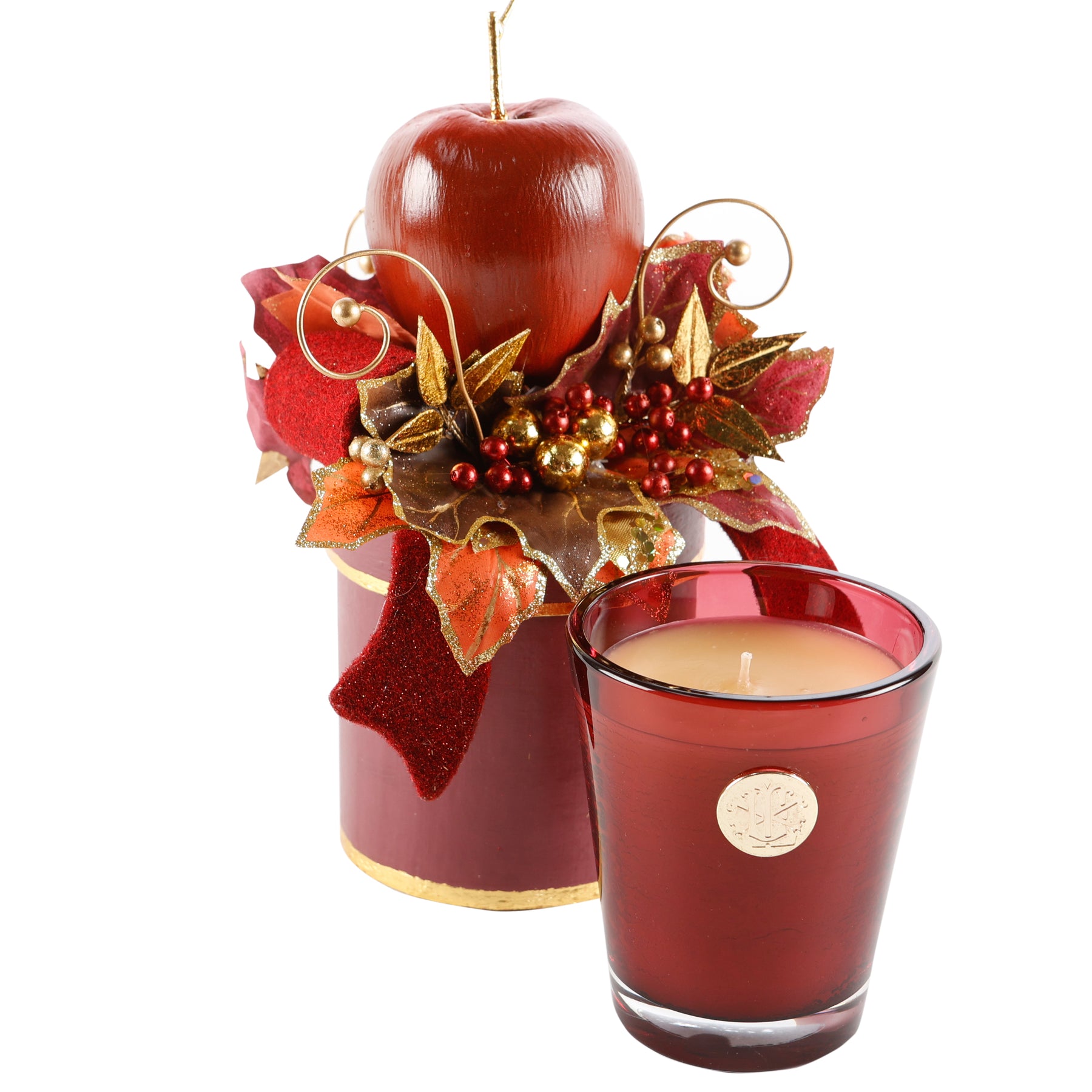 An image of Lux Fragrances Apple Jack Gift Box Candle 14 oz