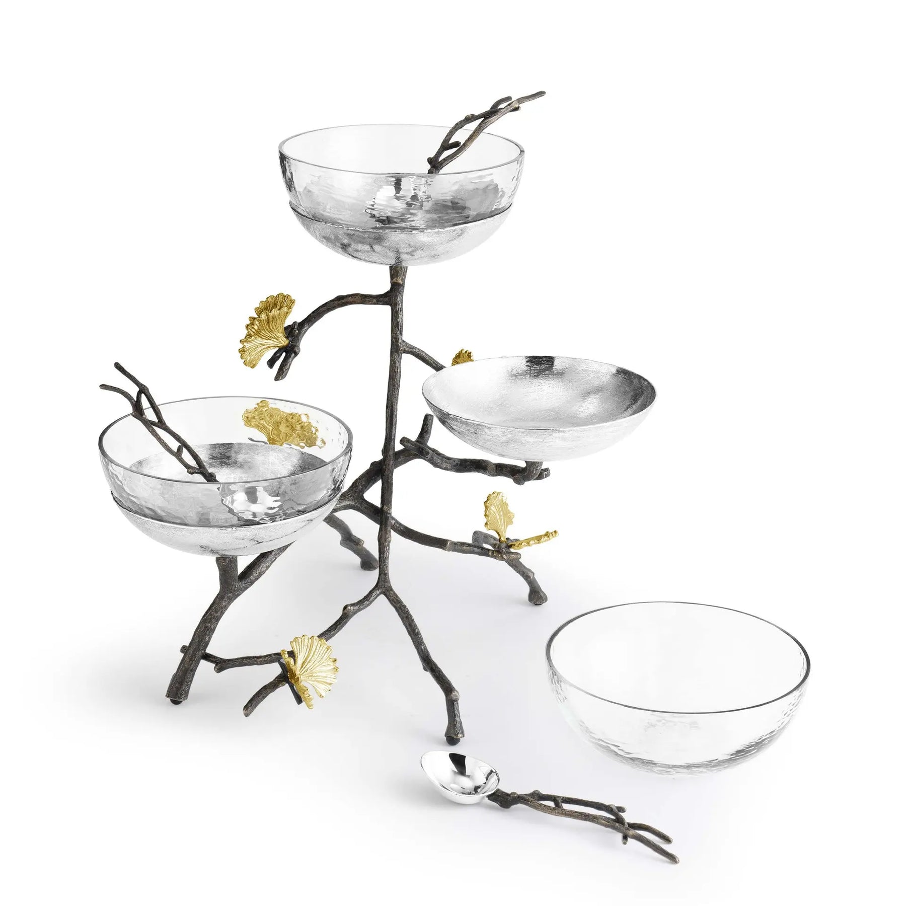 An image of Michael Aram Butterfly Ginkgo Triple Bowl Set