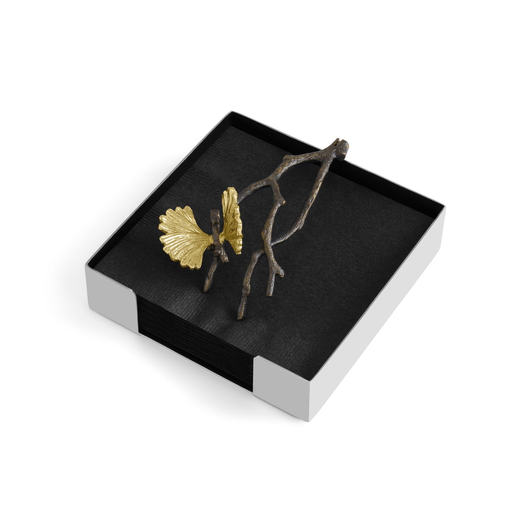 An image of Michael Aram Butterfly Ginkgo Cocktail Napkin Holder