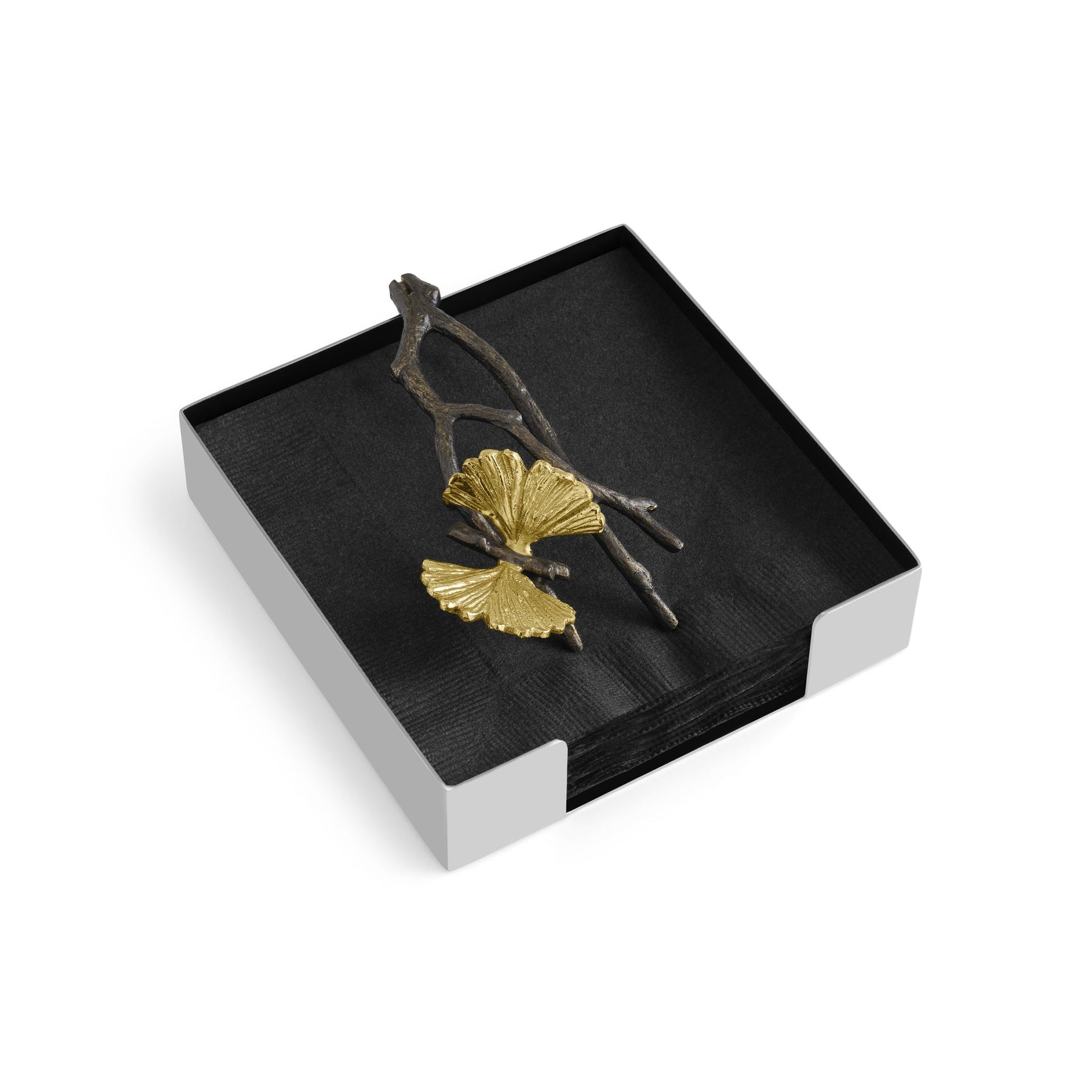 An image of Michael Aram Butterfly Ginkgo Cocktail Napkin Holder