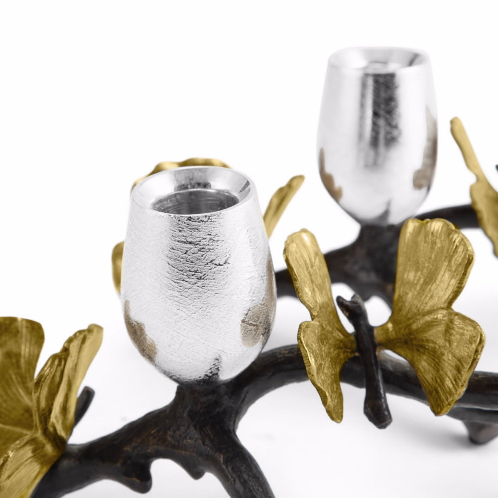 An image of Michael Aram Butterfly Ginkgo  Low Candleholder set of 2