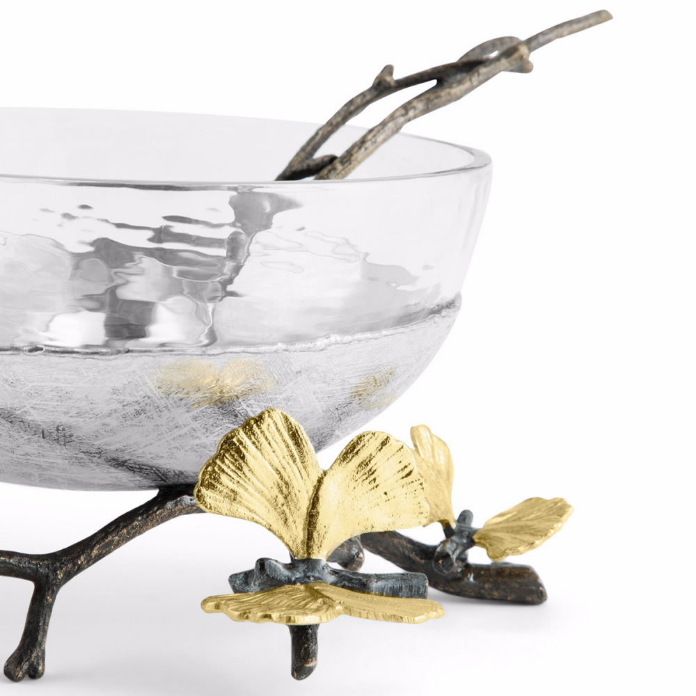 An image of Michael Aram Butterfly Ginkgo Glass Nut Dish