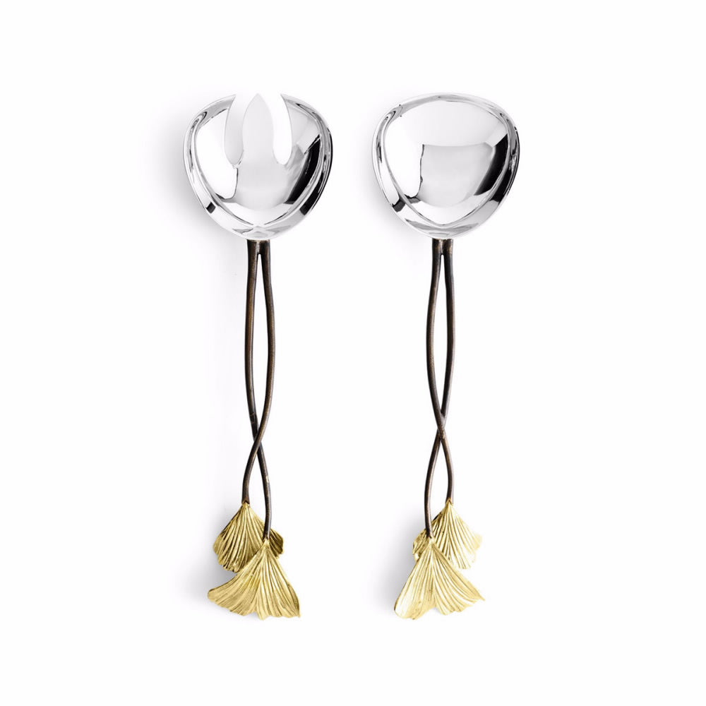 An image of Michael Aram Golden Ginkgo Serving Set