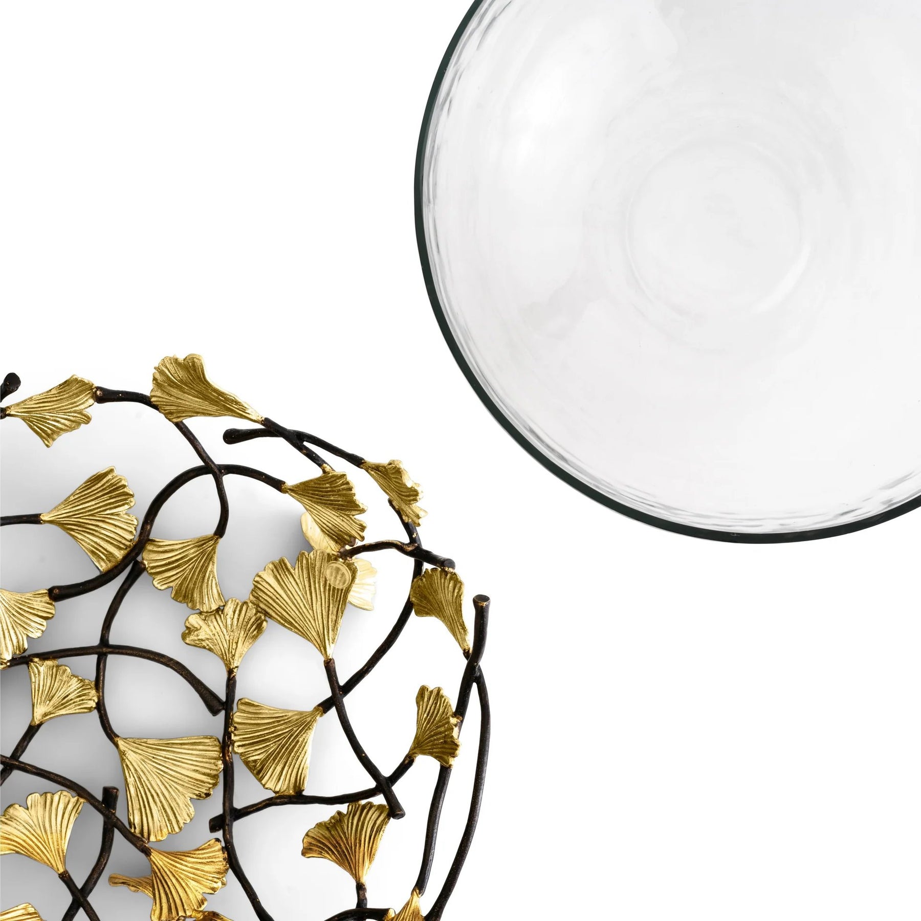 An image of Michael Aram Golden Ginkgo Medium Glass Bowl