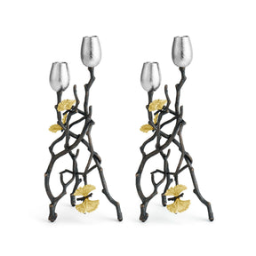 Michael Aram Butterfly Ginkgo Tall Candlerholder - Set of 2