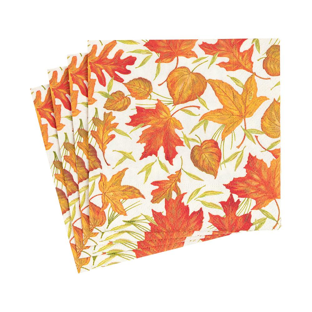 Caspari Woodland & Leaves Cocktail Napkins