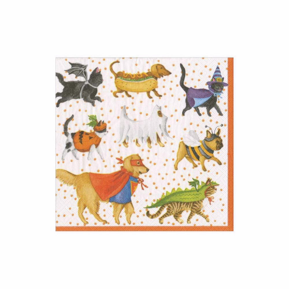 Caspari Pets in Costume Cocktail Napkins