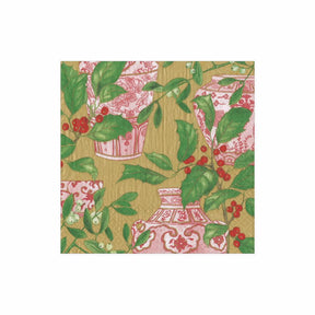 Caspari Holly & Porcelain Coktail Napkins