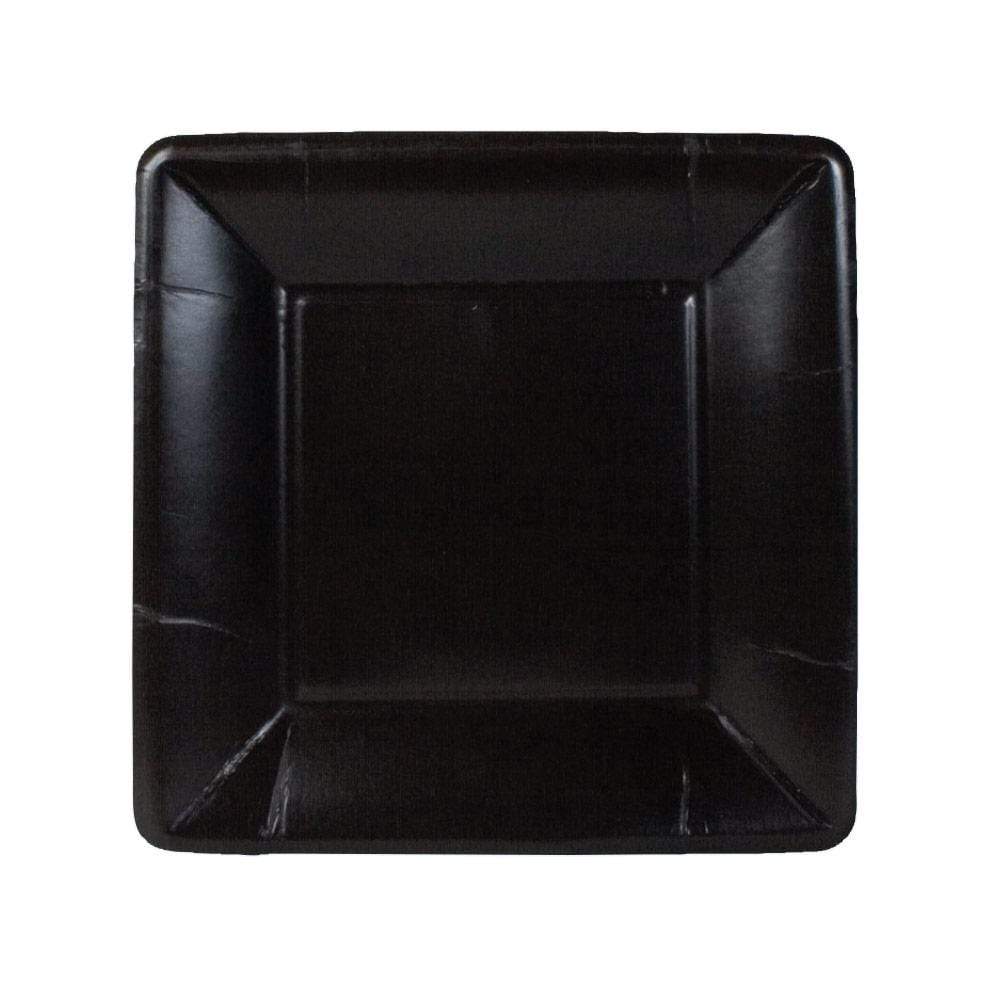 An image of Caspari Grosgrain Border Square Salad & Dessert Plate
