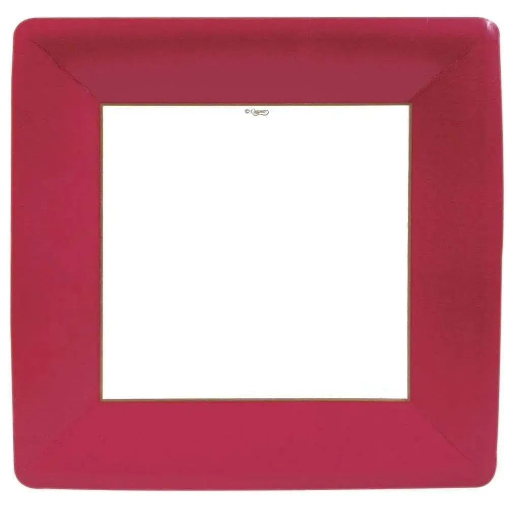 Caspari Grosgrain Dinner Plate in Red