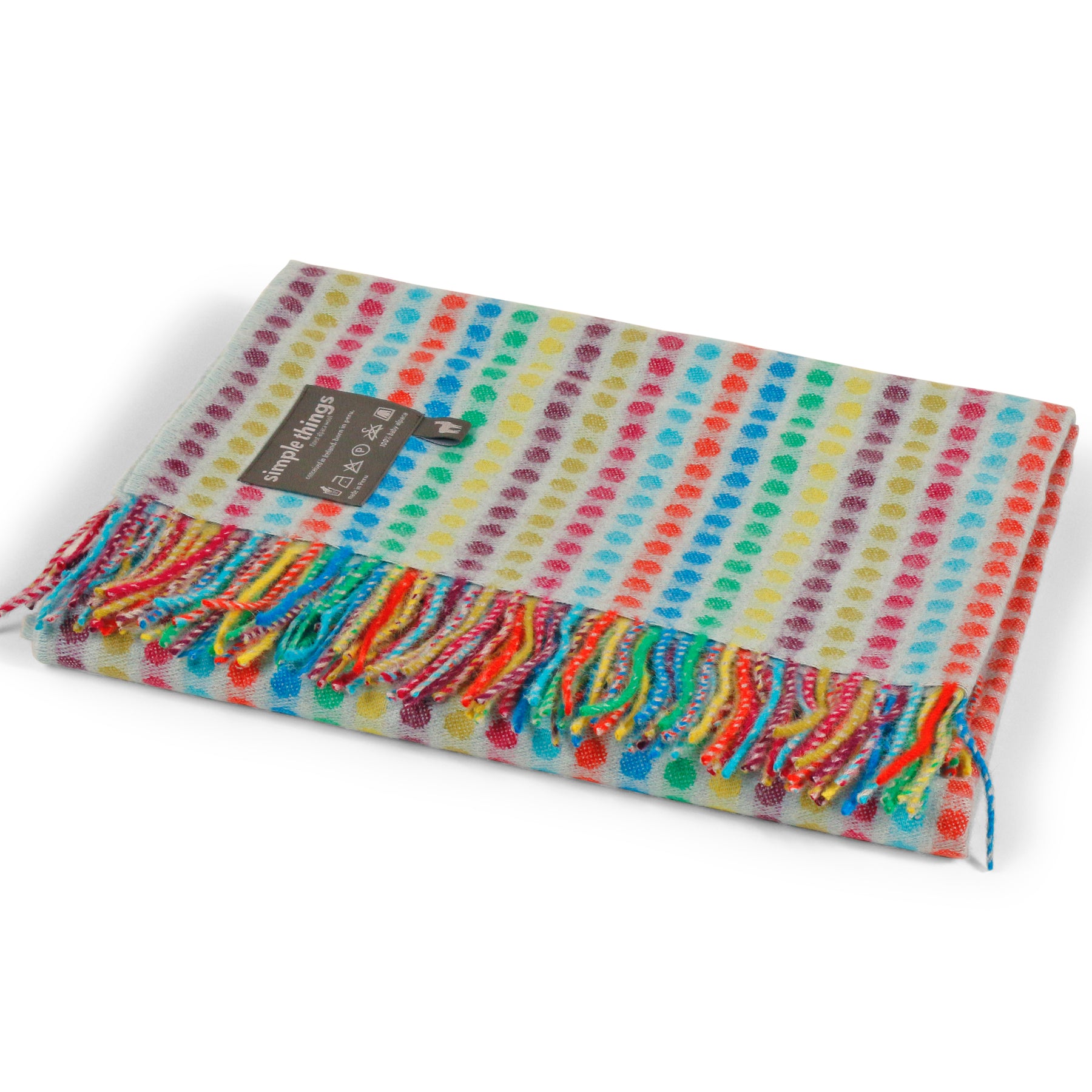 An image of Simple Things 100% Baby Alpaca Throw Mulit Dot- 72x52"