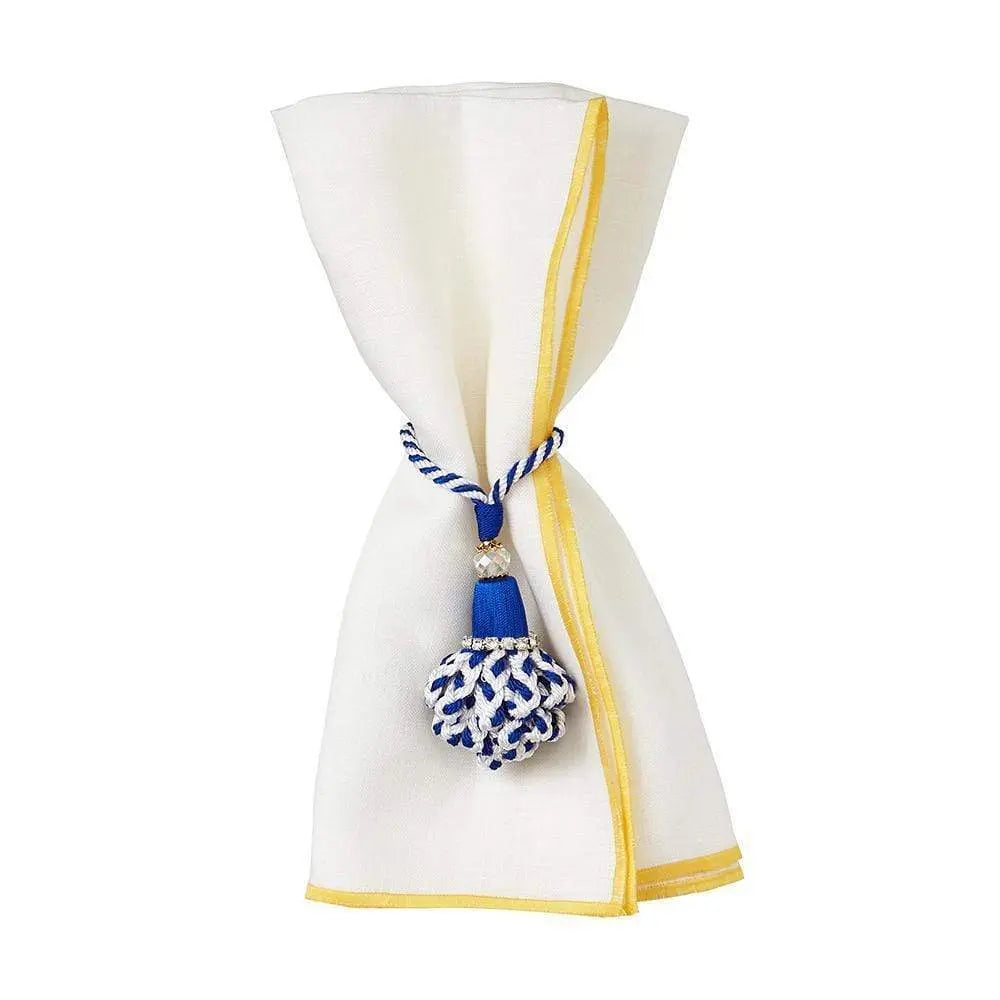Mode Living Bel Air Dinner Napkin in Yellow with a napkin ring