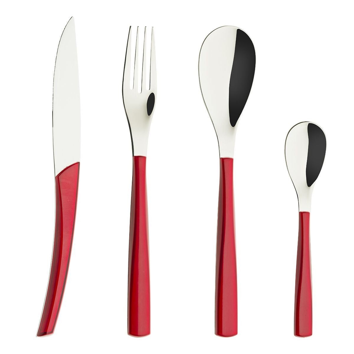 An image of Degrenne Quartz Red Flatware (24-Piece Set)