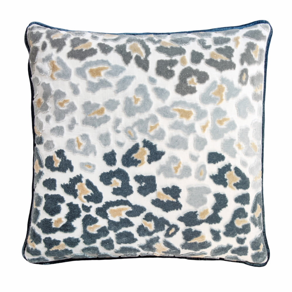 Kevin O'Brien Valentine Lyon Leopard Embroidered Decorative Pillow