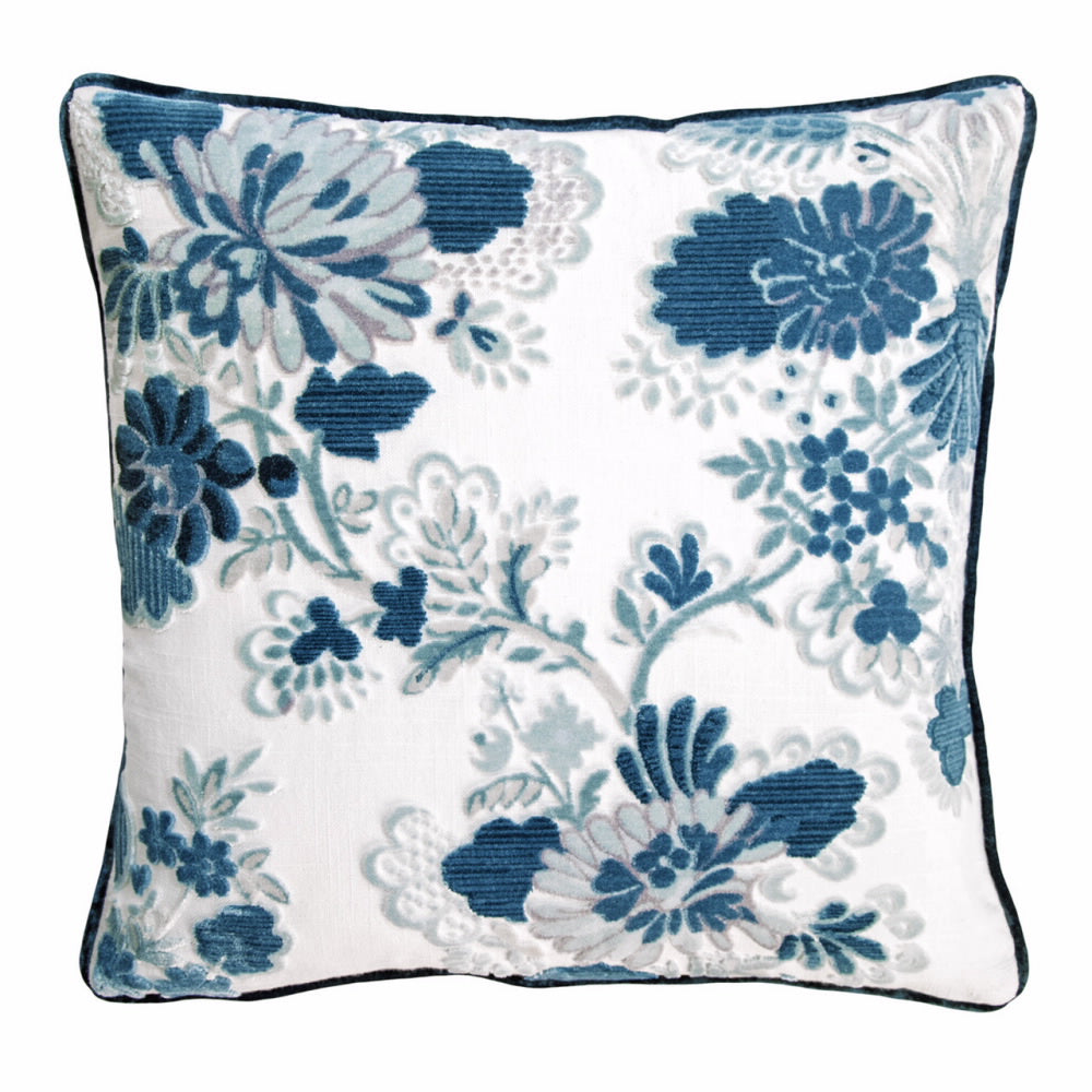 Kevin O'Brien Valentine Lyon Floral Embroidered Decorative Pillow