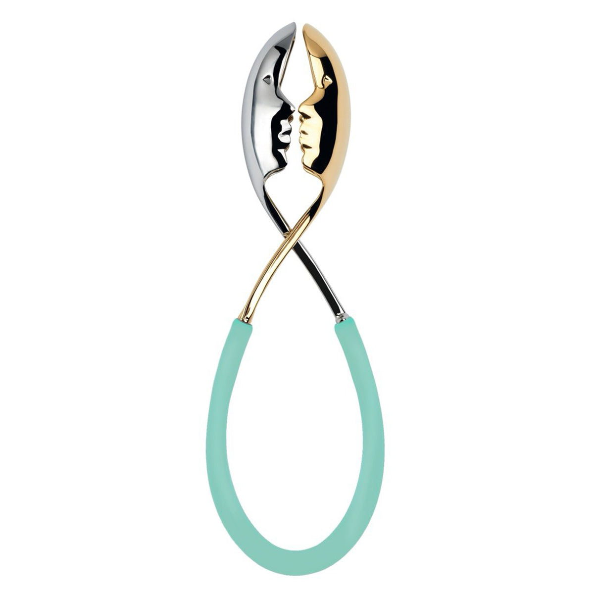 Casa Bugatti Kiss Colored with Gold/Chrome Salad Tongs