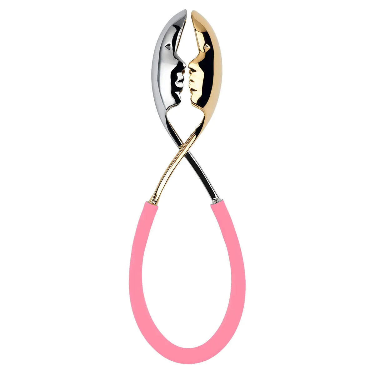 An image of Casa Bugatti Kiss Colored Polypropylene with Gold/Chrome Salad Tongs