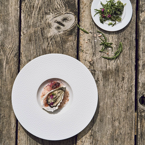 Degrenne L Perles Round Gourmet Plate White- 12"