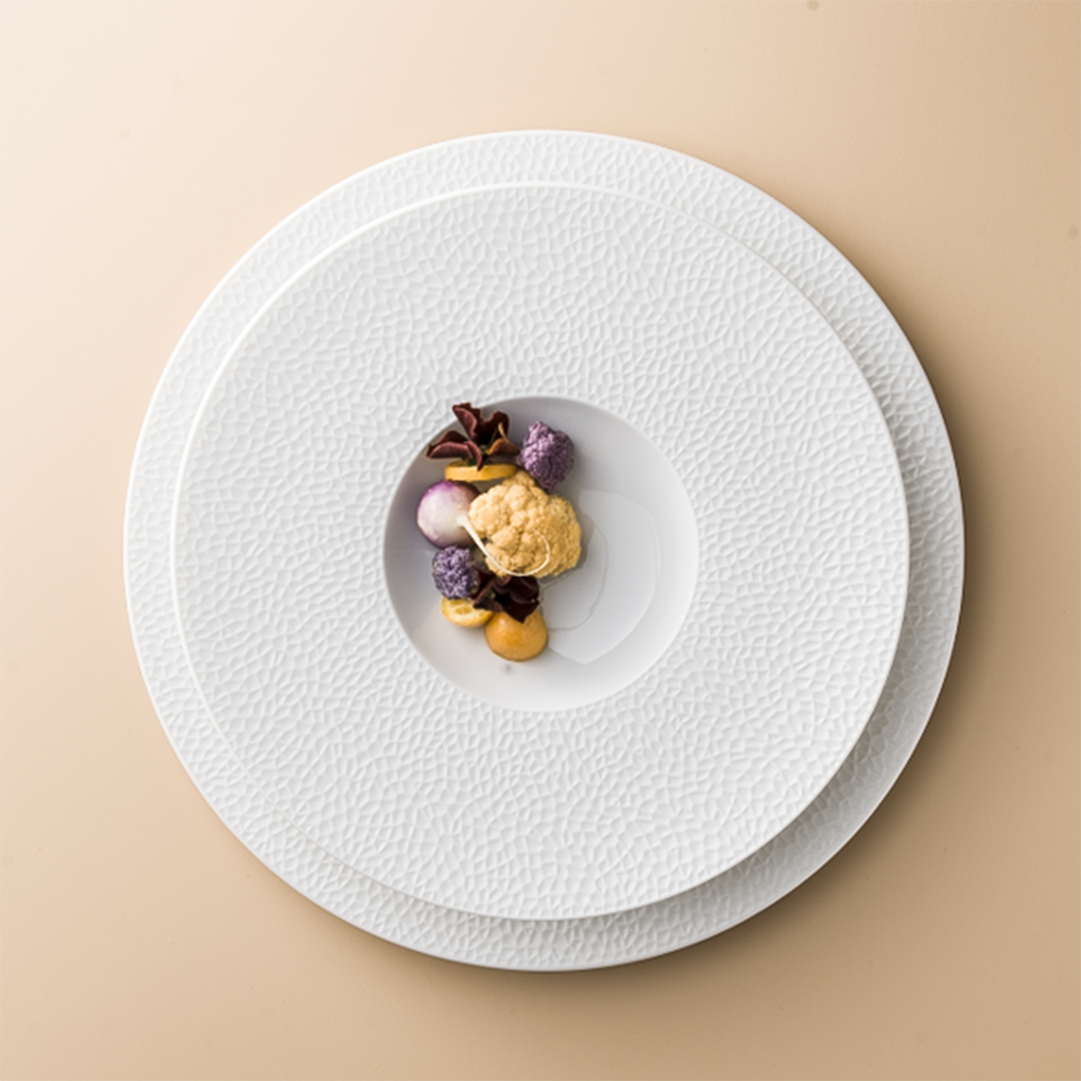 An image of Degrenne L Fragment Round Dessert Plate White- 9"