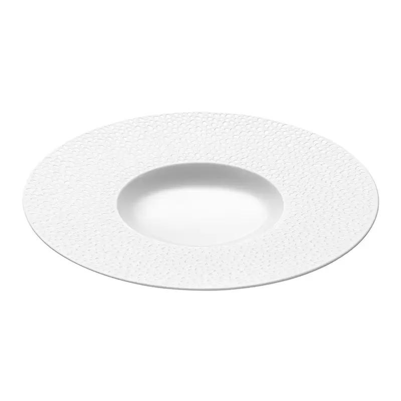 Degrenne L Perles Round Gourmet Plate White- 12"