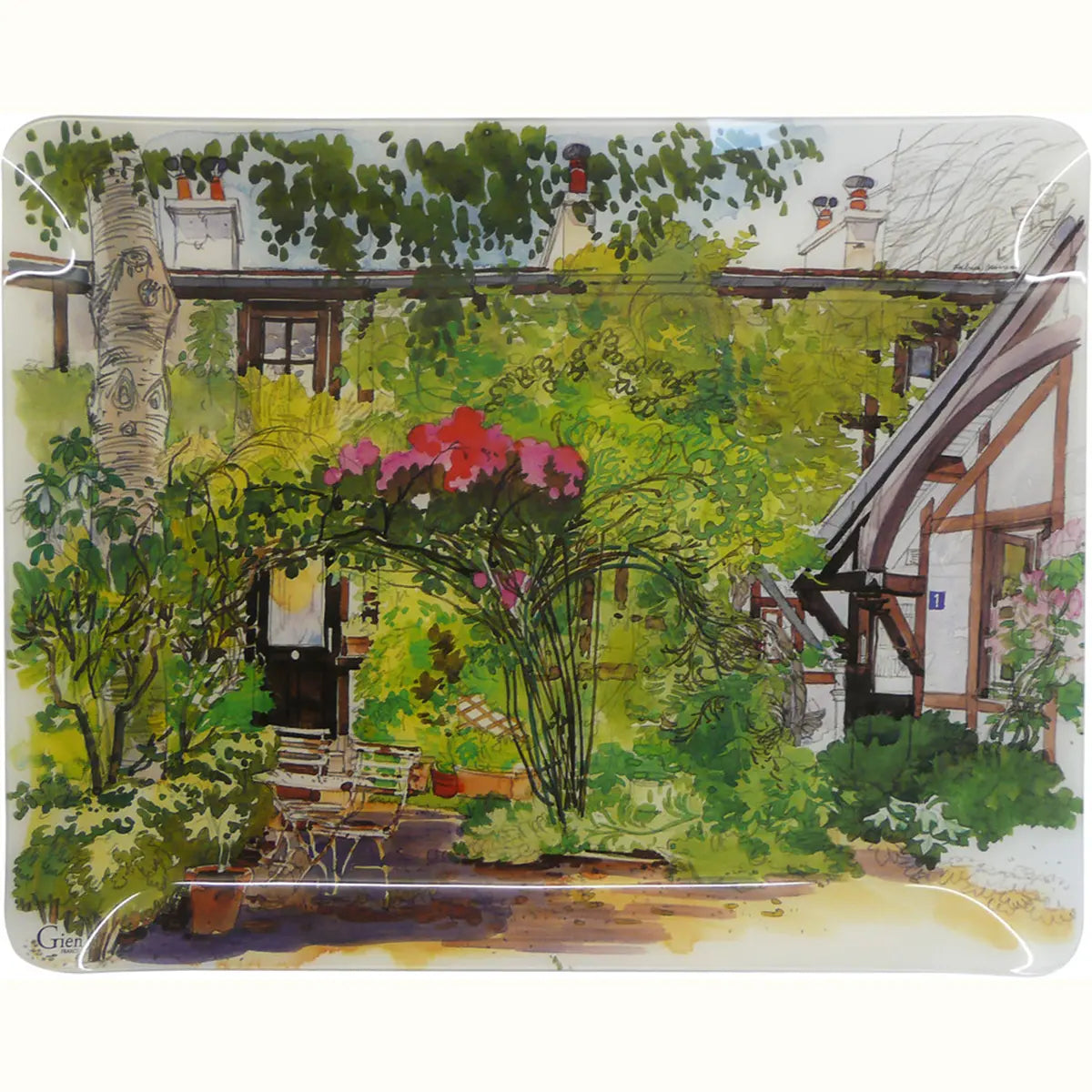 GIEN PARIS A GIVERNY acrylic serving tray large