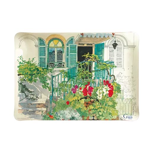 An image of Gien Paris A Giverny Acrylic Serving Tray - Small