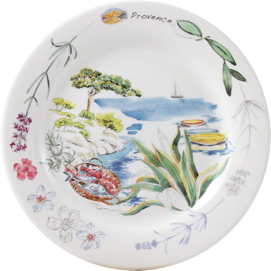 An image of Gien Provence Assorted Canape Plates - Set of 4