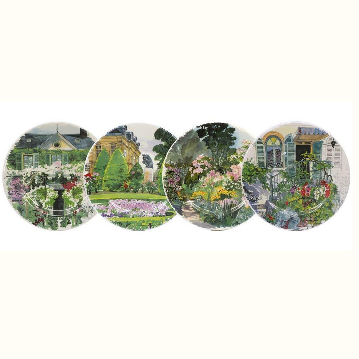 An image of Gien Paris A Giverny Dessert Plates - Set of 4