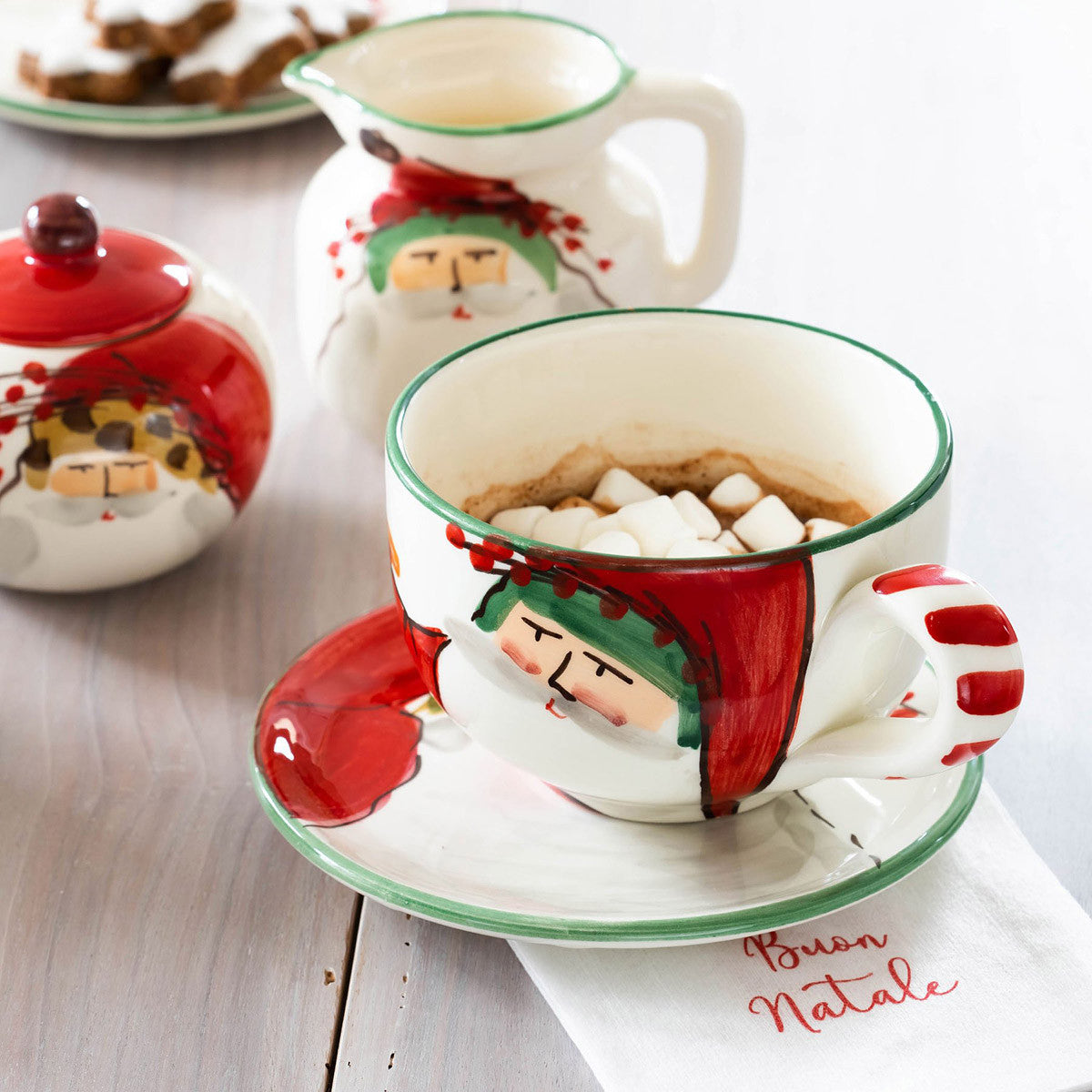 An image of Vietri Merry Christmas Buon Natale Cocktail Napkins