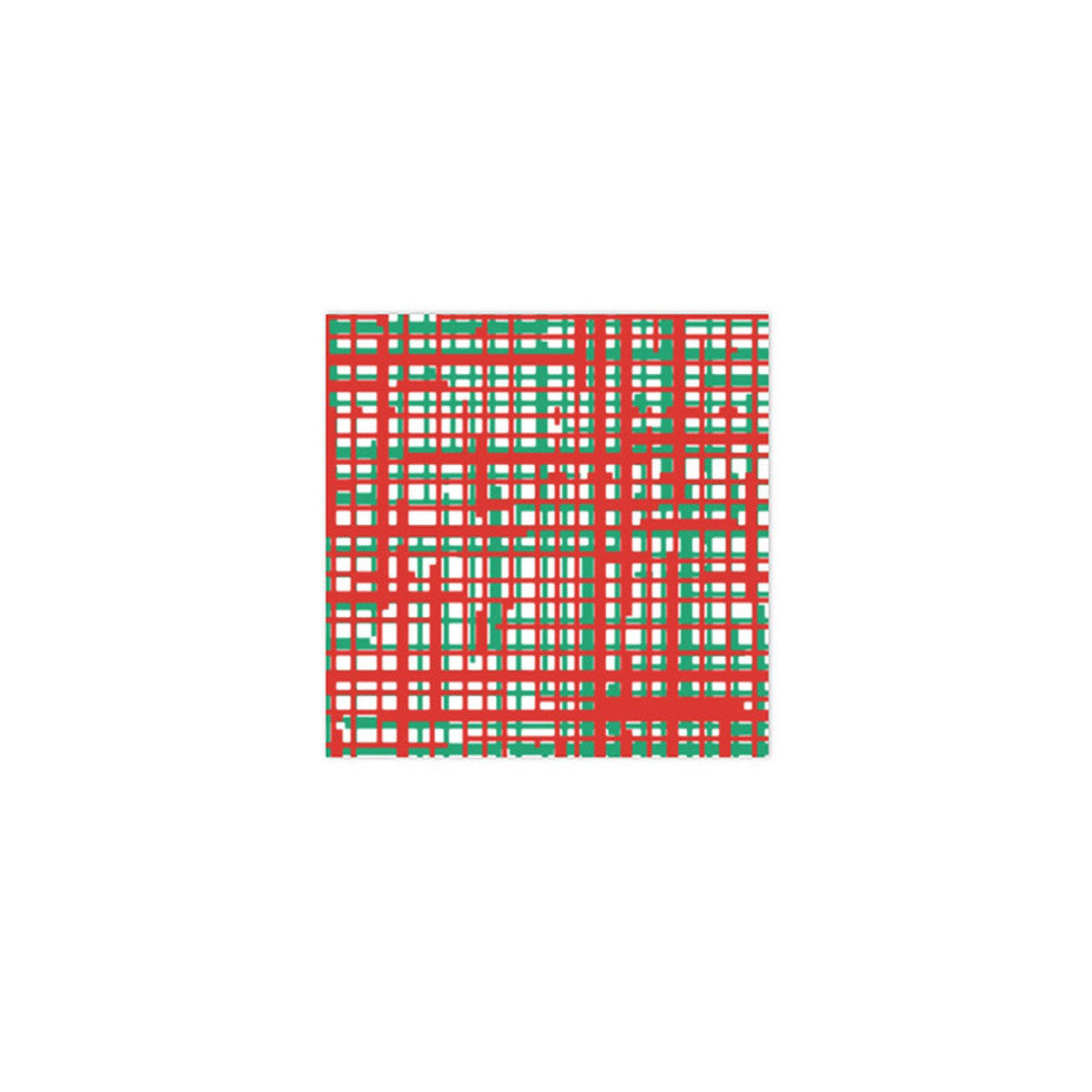 Vietri  Plaid Green & Red Cocktail Napkins